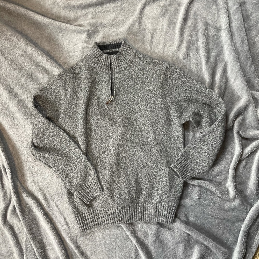 Daniele Blasi gray 1/4 zip wool sweater - Picture 10 of 12